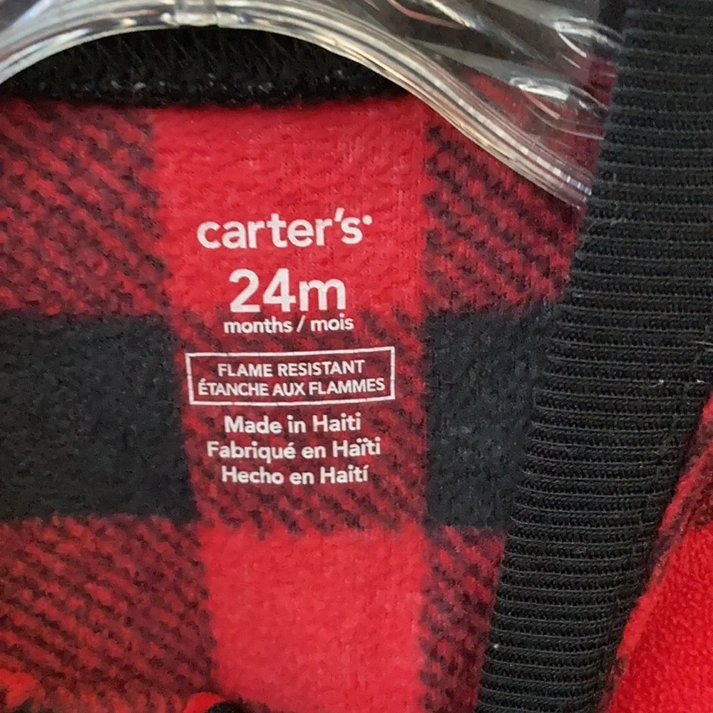 Carters 24 month footed Buffalo plaid sleeper